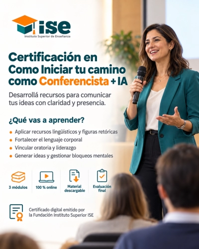 Certificación en Como Iniciar tu camino como Conferencista + IA
