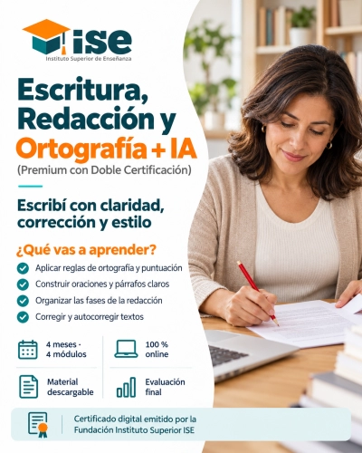 Escritura, Redacción y Ortografía + IA (Premium con Doble Certificación)