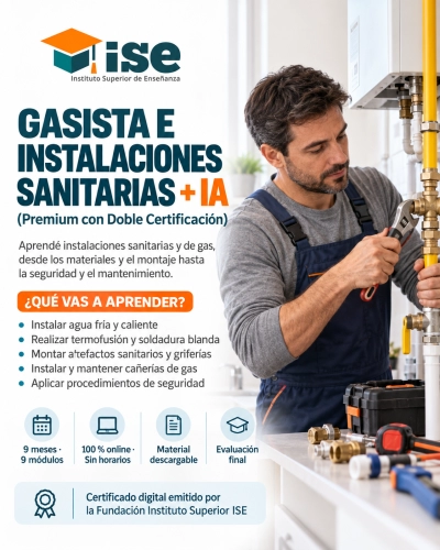 Gasista e Instalaciones Sanitarias + IA (Premium con Doble Certificación)