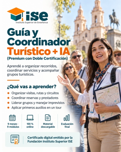 Guía y Coordinador Turístico + IA (Premium con Doble Certificación)