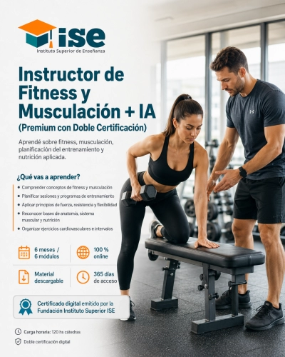 Instructor de Fitness y Musculación + IA (Premium con Doble Certificación)
