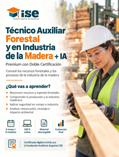 Técnico Auxiliar Forestal y en Industria de la Madera + IA (Premium con Doble Certificación)