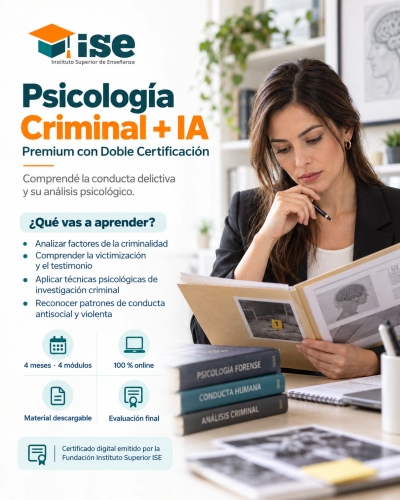 Psicología Criminal + IA (Premium con Doble Certificación)