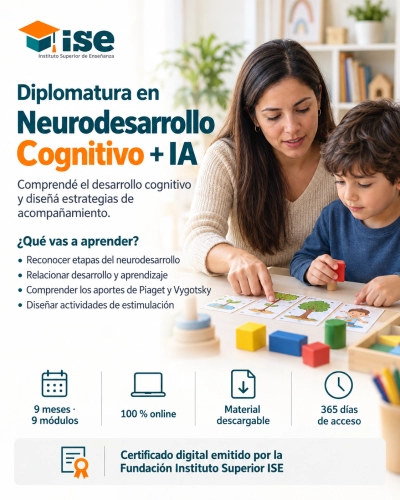 Diplomatura en Neurodesarrollo Cognitivo + IA (Premium con Doble Certificación)