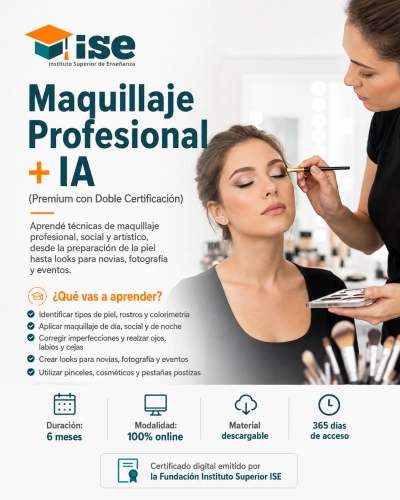 Maquillaje Profesional + IA (Premium con Doble Certificación)