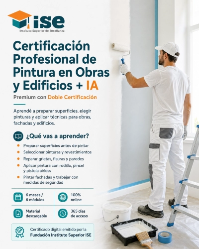 Certificación Profesional de Pintura en Obras y Edificios + IA (Premium con Doble Certificación)