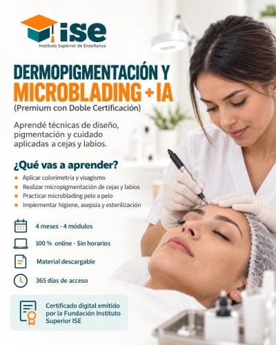 Dermopigmentación y Microblading + IA (Premium con Doble Certificación)
