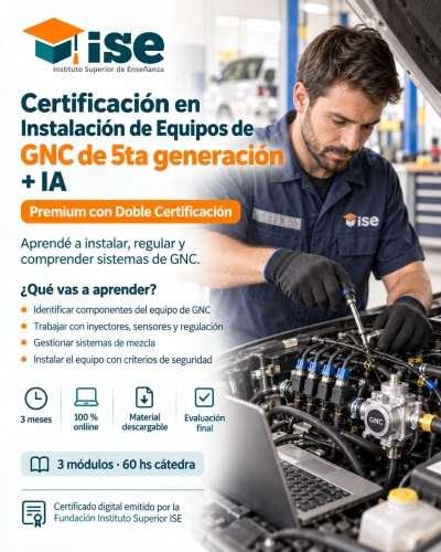 Certificación en Instalación de Equipos de GNC de 5ta generación + IA (Premium con Doble Certificación)