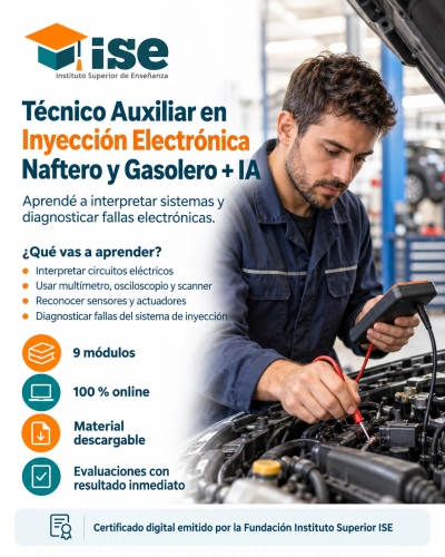 Técnico Auxiliar en Inyección Electrónica Naftero y Gasolero + IA (Premium con Doble Certificación)