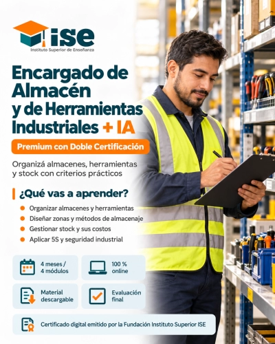 Encargado de Almacén y de Herramientas Industriales + IA (Premium con Doble Certificación)