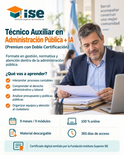 Técnico Auxiliar en Administración Pública + IA (Premium con Doble Certificación)