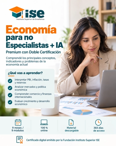 Economía para no Especialistas + IA (Premium con Doble Certificación)