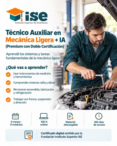 Técnico Auxiliar en Mecánica Ligera + IA (Premium con Doble Certificación)