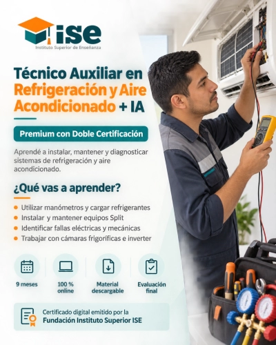 Técnico Auxiliar en Refrigeración y Aire Acondicionado + IA (Premium con Doble Certificación)