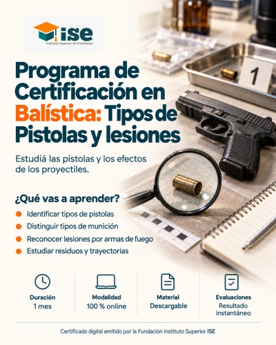 Programa de Certificación en Balística: Tipos de Pistolas y lesiones