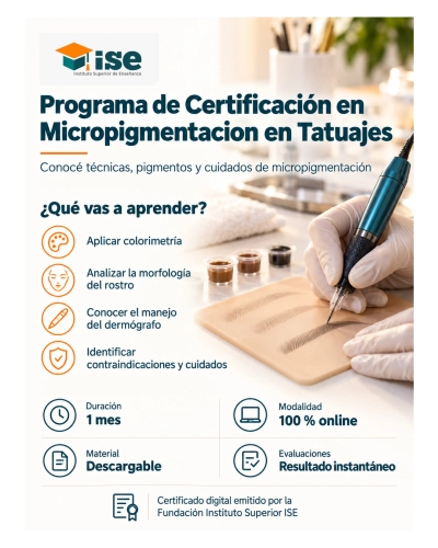 Programa de Certificación en Micropigmentacion en Tatuajes
