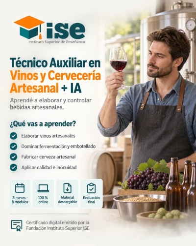 Técnico Auxiliar en Vinos y Cervecería Artesanal + IA