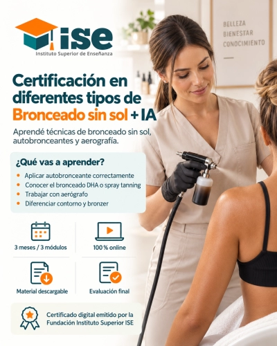 Certificación en diferentes tipos de Bronceado sin sol + IA
