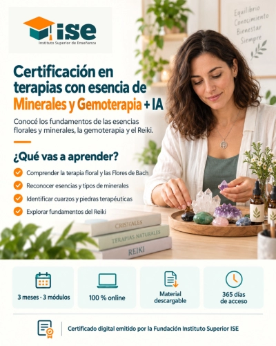 Certificación en terapias con esencia de Minerales y Gemoterapia + IA