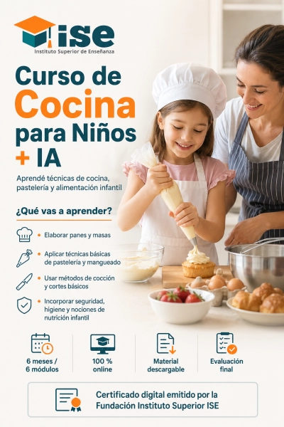 Curso de Cocina para Niños + IA (Premium con Doble Certificación)