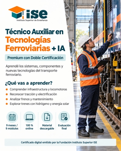 Técnico Auxiliar en Tecnologías Ferroviarias + IA (Premium con Doble Certificación)