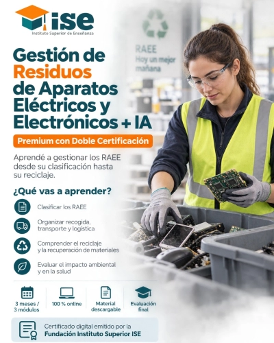 Gestión de Residuos de Aparatos Eléctricos y Electrónicos + IA (Premium con Doble Certificación)