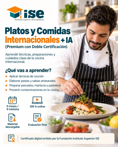 Platos y Comidas Internacionales + IA (Premium con Doble Certificación)