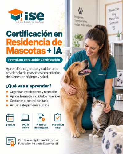 Certificación en Residencia de Mascotas + IA (Premium con Doble Certificación)