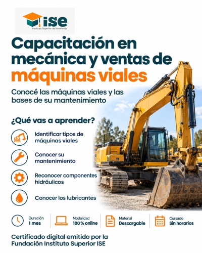 Capacitación en mecánica y ventas de máquinas viales