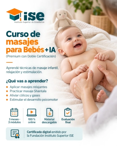 Curso de masajes para Bebés + IA (Premium con Doble Certificación)