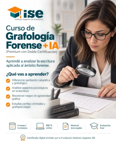 Curso de Grafología Forense + IA (Premium con Doble Certificación)