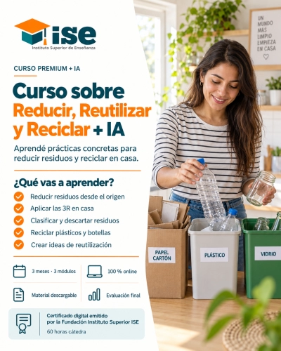 Curso sobre Reducir, Reutilizar y Reciclar + IA (Premium con Doble Certificación)