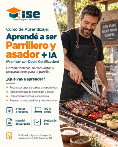 Curso de Aprendizaje: Aprendé a ser Parrillero y asador + IA (Premium con Doble Certificación)