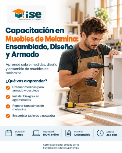 Capacitación en Muebles de Melamina: Ensamblado, Diseño y Armado
