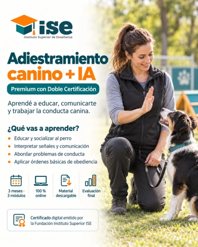 Adiestramiento canino + IA (Premium con Doble Certificación)