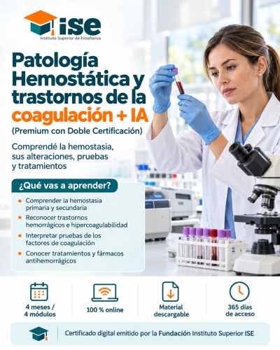 Patología Hemostática y trastornos de la coagulación + IA (Premium con Doble Certificación)