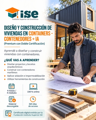 Diseño y Construcción de Viviendas en Containers - Contenedores + IA (Premium con Doble Certificación)