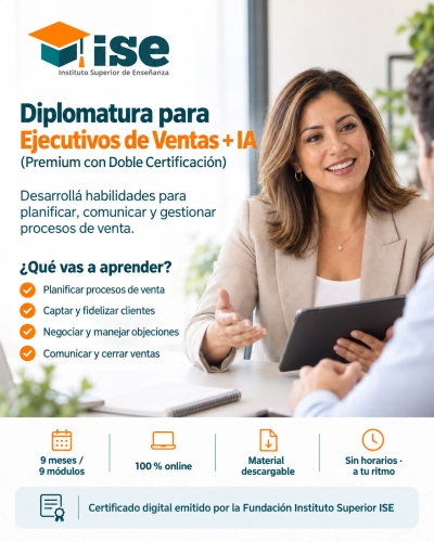 Diplomatura para Ejecutivos de Ventas + IA (Premium con Doble Certificación)