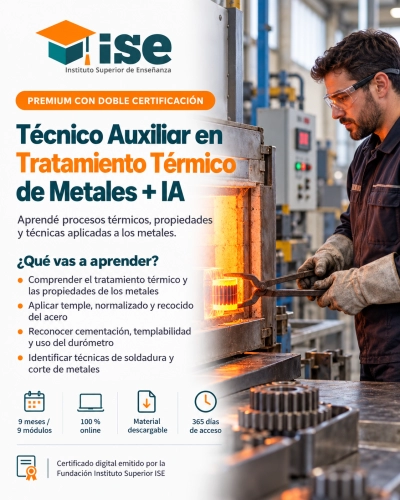 Técnico Auxiliar en Tratamiento Térmico de Metales + IA (Premium con Doble Certificación)