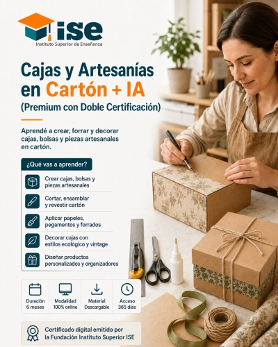 Cajas y Artesanías en Cartón + IA (Premium con Doble Certificación)