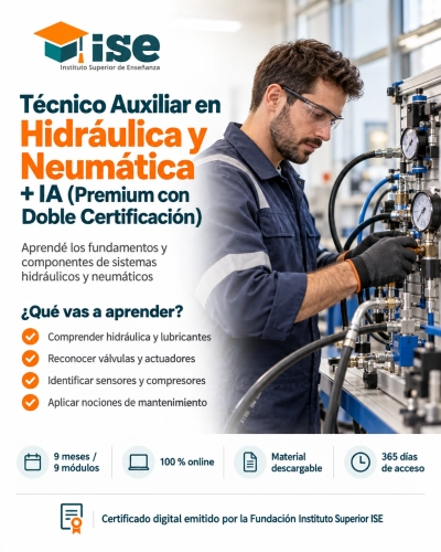 Técnico Auxiliar en Hidráulica y Neumática + IA (Premium con Doble Certificación)