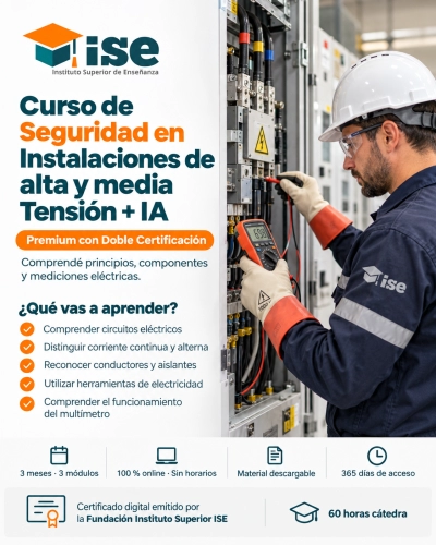 Curso de Seguridad en Instalaciones de alta y media Tensión + IA (Premium con Doble Certificación)