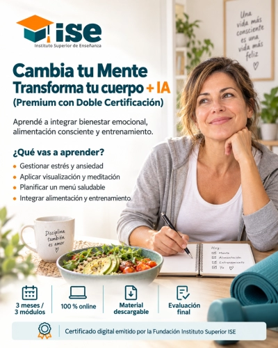 Cambia tu Mente Transforma tu cuerpo + IA (Premium con Doble Certificación)
