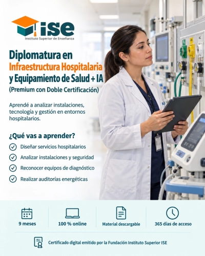 Diplomatura en Infraestructura Hospitalaria y Equipamiento de Salud + IA (Premium con Doble Certificación)