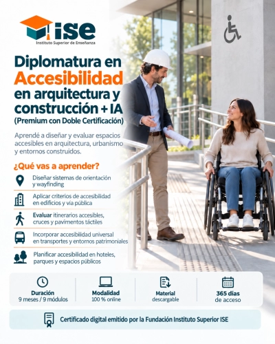 Diplomatura en Accesibilidad en arquitectura y construcción + IA (Premium con Doble Certificación)
