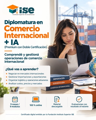 Diplomatura en Comercio Internacional + IA (Premium con Doble Certificación)