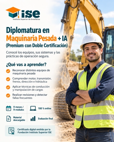 Diplomatura en Maquinaria Pesada + IA (Premium con Doble Certificación)