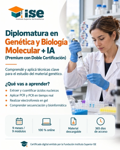Diplomatura en Genética y Biología Molecular + IA (Premium con Doble Certificación)