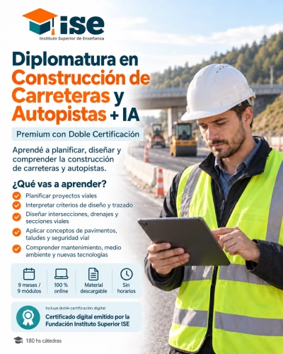 Diplomatura en Construcción de Carreteras y Autopistas + IA (Premium con Doble Certificación)