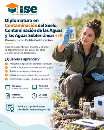 Diplomatura en Contaminación del Suelo, Contaminación de las Aguas y las Aguas Subterráneas + IA (Premium con Doble Certificación)